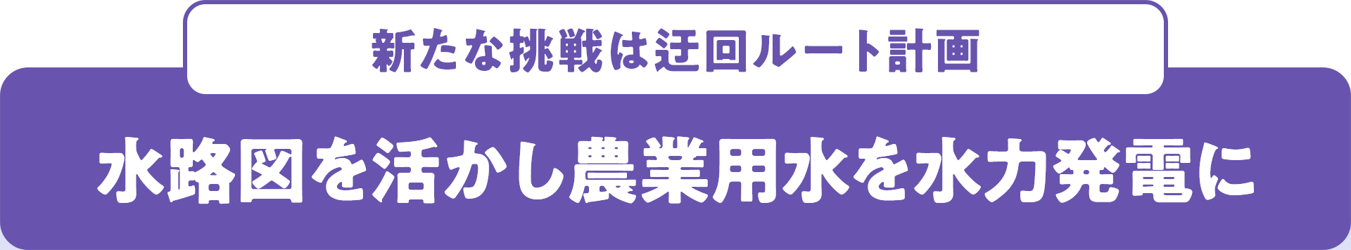 新たな挑戦は迂回ルート計画 水路図を活かし農業用水を水力発電に